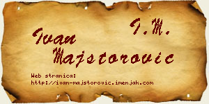 Ivan Majstorović vizit kartica